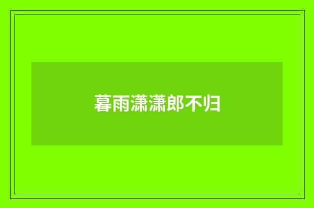 暮雨潇潇郎不归