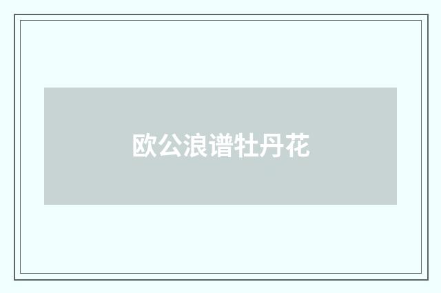 欧公浪谱牡丹花