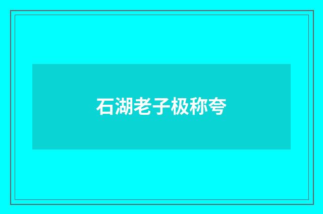 石湖老子极称夸