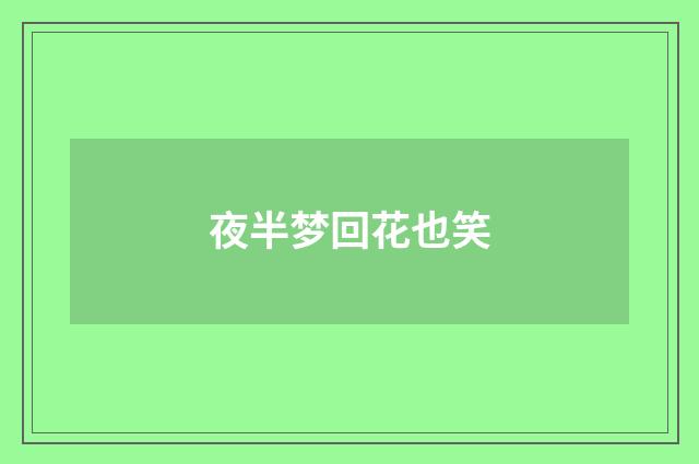 夜半梦回花也笑