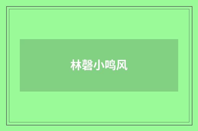 林磬小鸣风