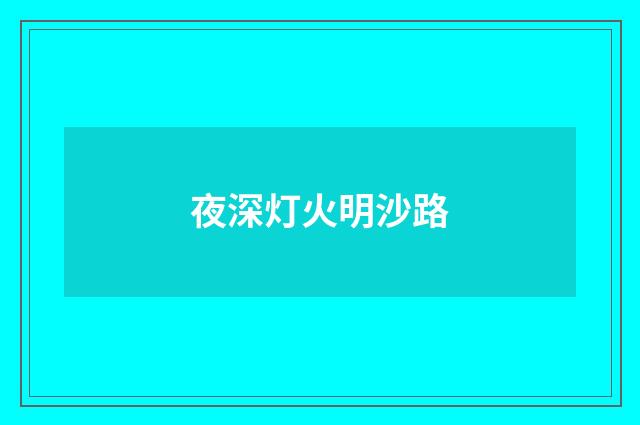 夜深灯火明沙路