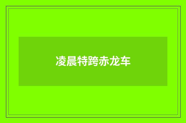 凌晨特跨赤龙车