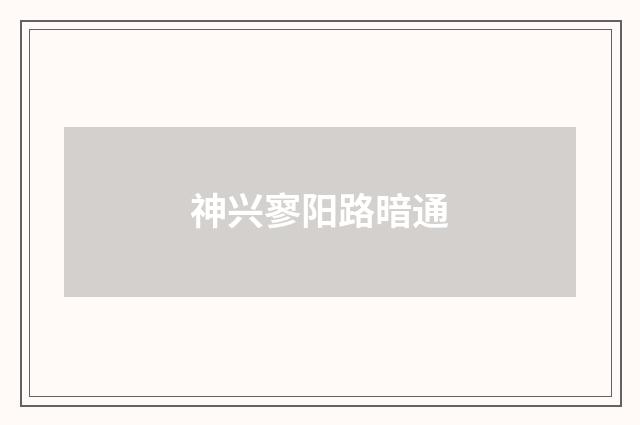 神兴寥阳路暗通