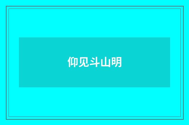 仰见斗山明