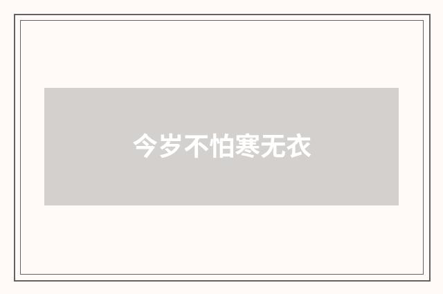 今岁不怕寒无衣