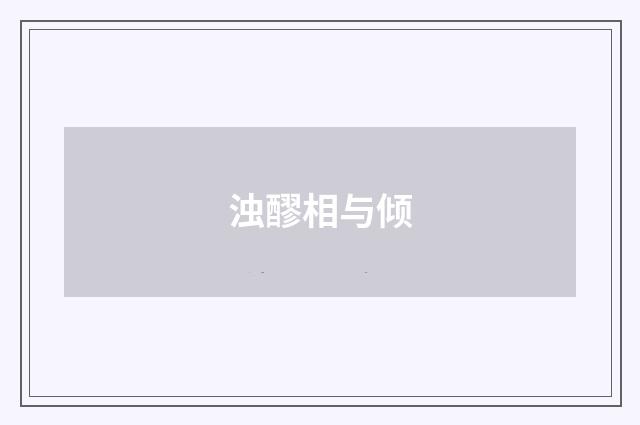 浊醪相与倾