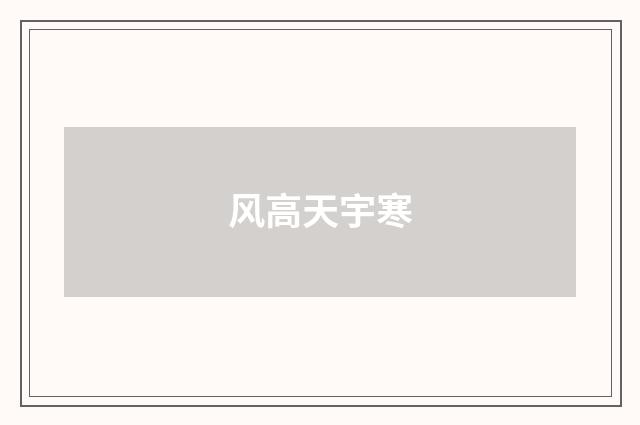 风高天宇寒