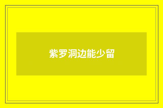 紫罗洞边能少留