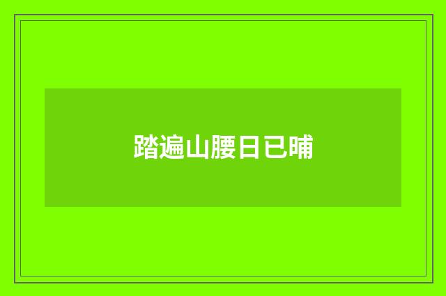 踏遍山腰日已晡
