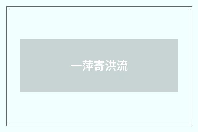 一萍寄洪流