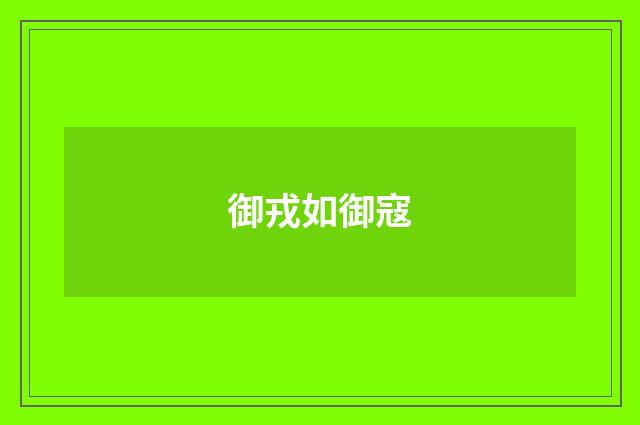 御戎如御寇
