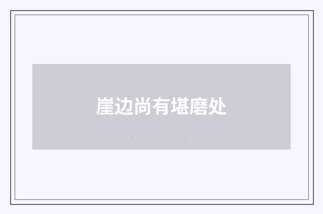 崖边尚有堪磨处