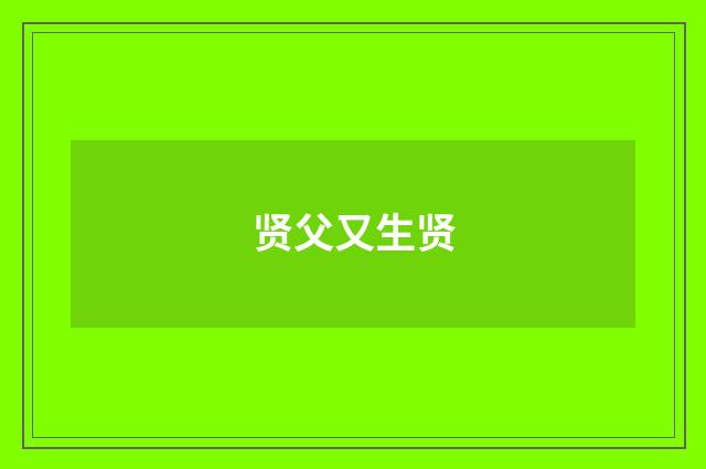 贤父又生贤