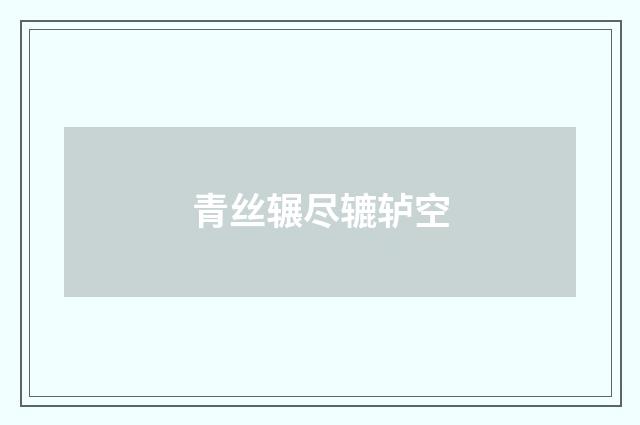 青丝辗尽辘轳空