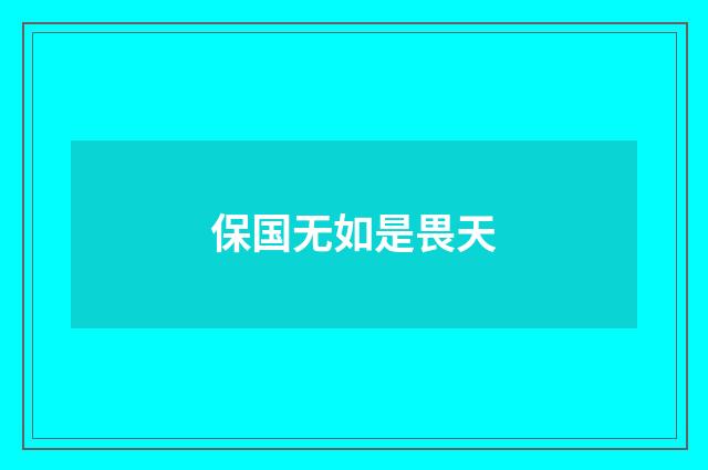 保国无如是畏天