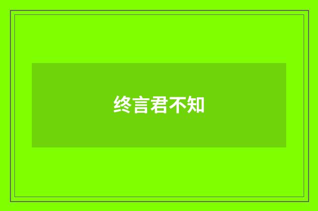 终言君不知