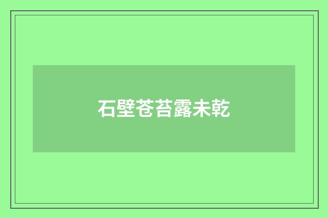 石壁苍苔露未乾