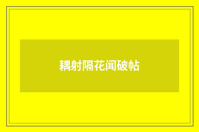 耦射隔花闻破帖