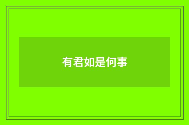 有君如是何事