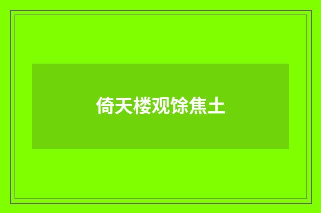 倚天楼观馀焦土