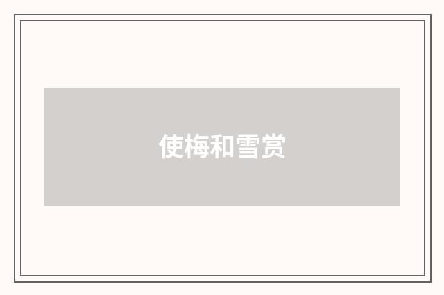 使梅和雪赏
