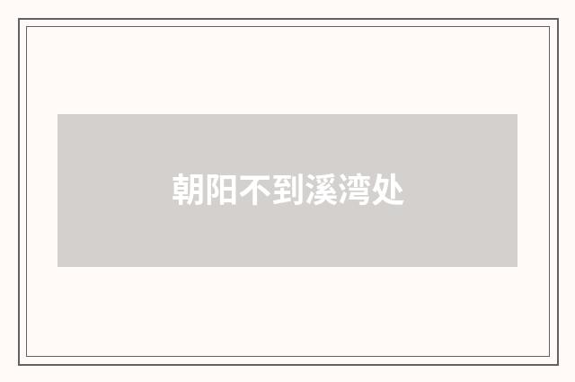 朝阳不到溪湾处