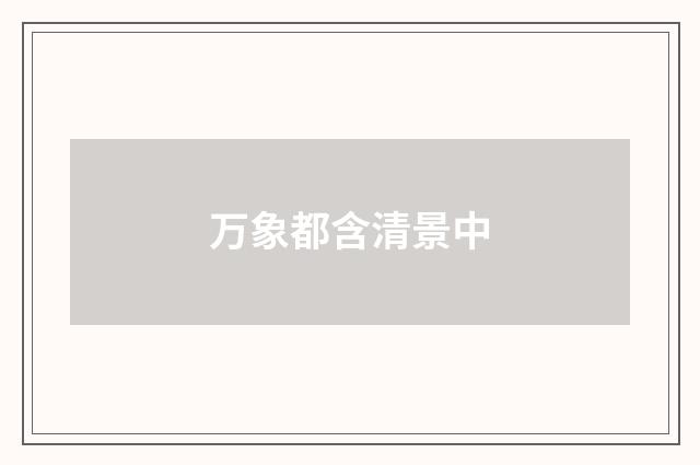 万象都含清景中