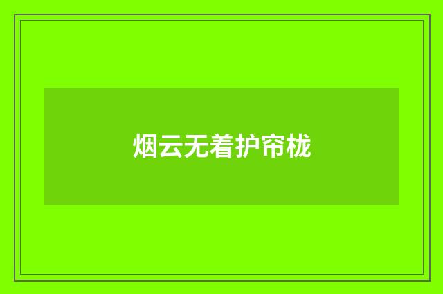 烟云无着护帘栊