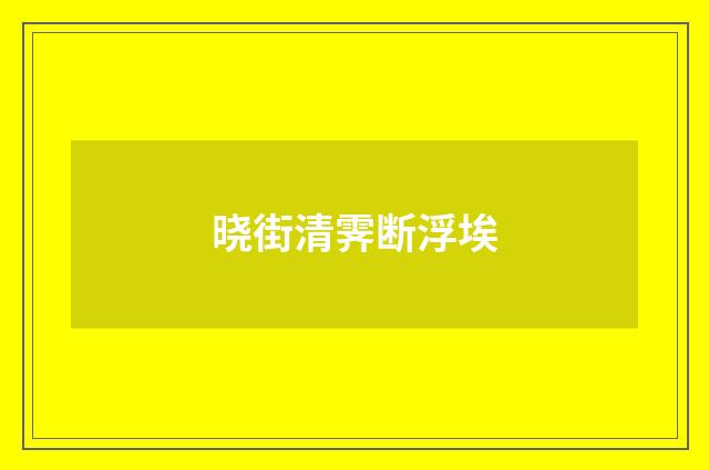 晓街清霁断浮埃