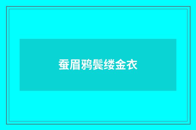 蚕眉鸦鬓缕金衣