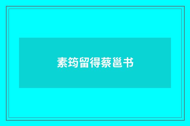 素筠留得蔡邕书