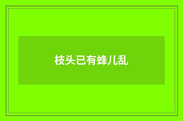 枝头已有蜂儿乱