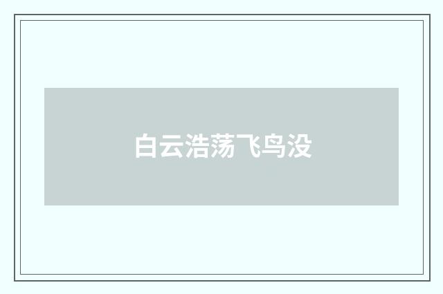 白云浩荡飞鸟没
