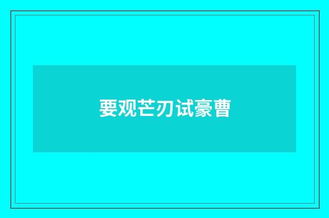 要观芒刃试豪曹