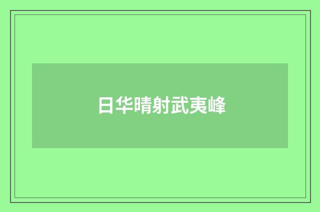 日华晴射武夷峰
