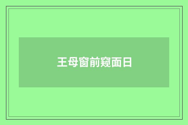 王母窗前窥面日
