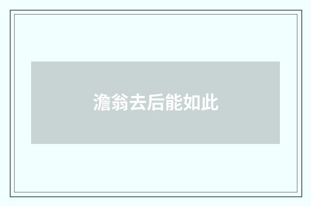 澹翁去后能如此