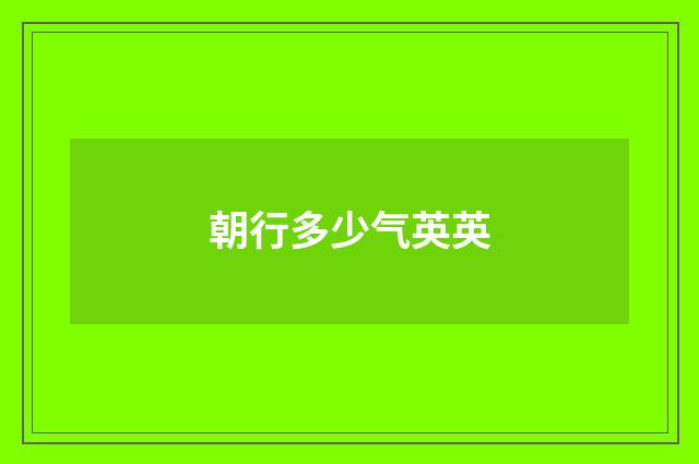 朝行多少气英英