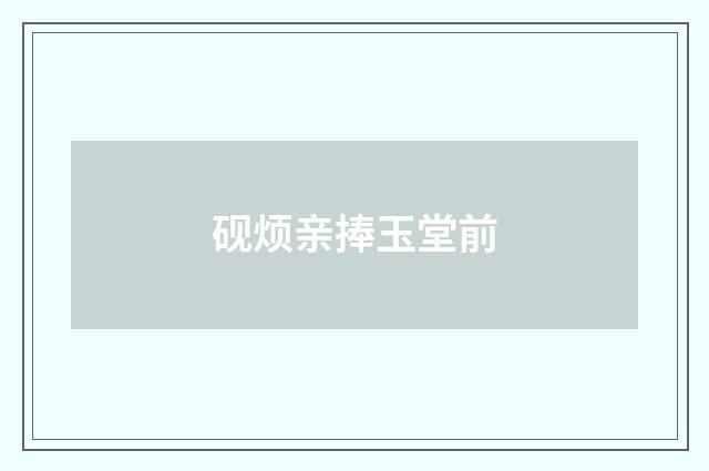 砚烦亲捧玉堂前