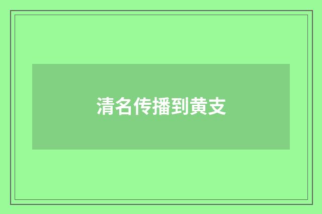 清名传播到黄支