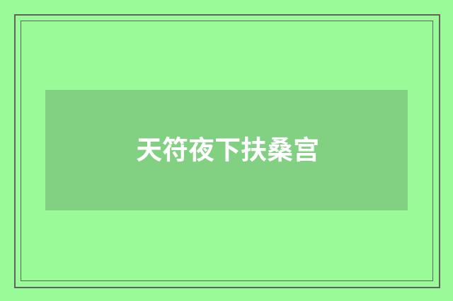 天符夜下扶桑宫
