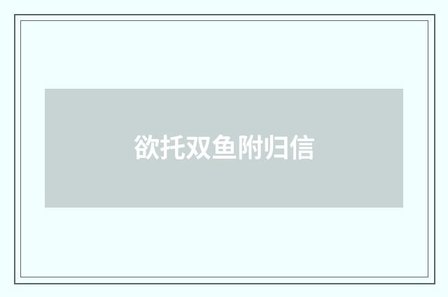 欲托双鱼附归信