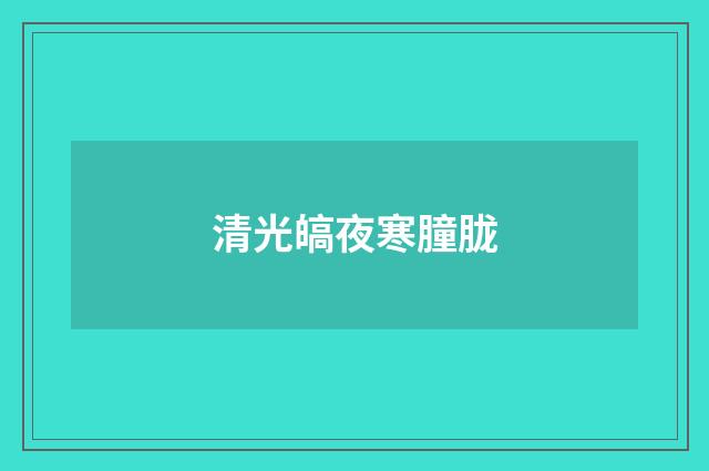 清光皜夜寒朣胧