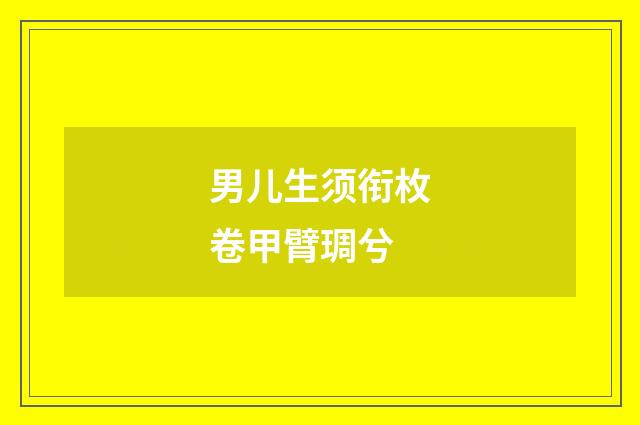 男儿生须衔枚卷甲臂琱兮
