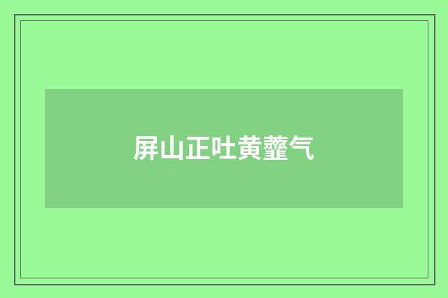 屏山正吐黄虀气