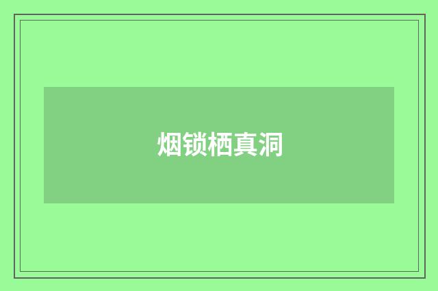 烟锁栖真洞