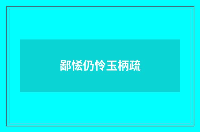 鄙恡仍怜玉柄疏