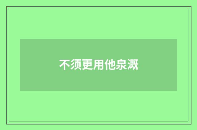 不须更用他泉溉