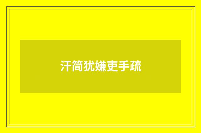 汗简犹嫌吏手疏